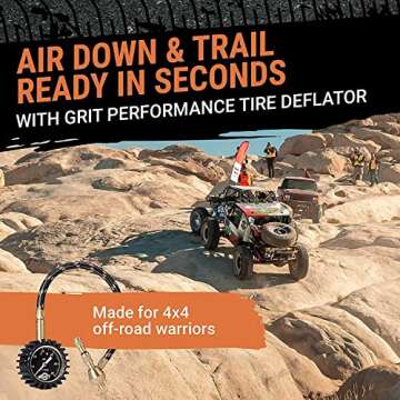 Grit Performance Tire Pressure Gauge (0-60 PSI) Heavy Duty, with Custom Foam Case, Chrome Caps & Val...