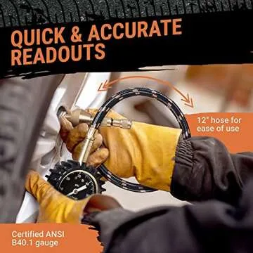 Grit Performance Tire Pressure Gauge (0-60 PSI) Heavy Duty, with Custom Foam Case, Chrome Caps & Valve Core Repair Tool, Rapid Air Pressure Gauge, Tire Deflators Offroad Accessories, 4x4 Tires