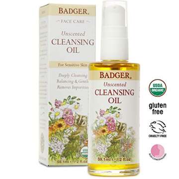 BADGER Organic Unscented Cleansing Oil: Gentle Hydration for Sensitive Skin