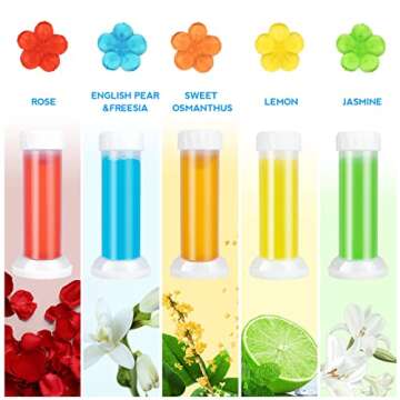 KILOSTEP Flower Toilet Gel Stamp, 60 Count Toilet Bowl Stamp Gel 5 Kinds Of Scent Toilet Bowl Cleane...