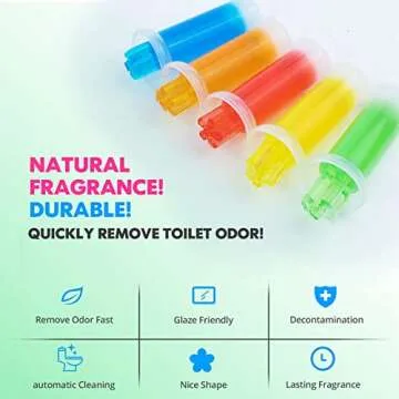 KILOSTEP Flower Toilet Gel Stamp, 60 Count Toilet Bowl Stamp Gel 5 Kinds Of Scent Toilet Bowl Cleaner