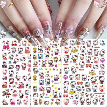 Cute Cat Nail Art Stickers for Women and Girls