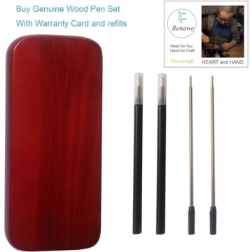 Elegant 3 Pcs Wooden Pen Set Gift Case