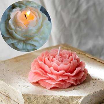 2 Pack Peony Mold Peony Candle Mold Rose Mold Peony Resin Mold 3D Flower Mold Flower Candle Mold Sil...