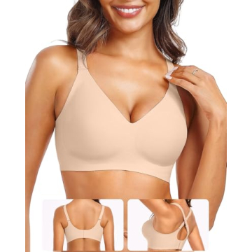 Vertvie Womens Comfortable Wireless Bras No Underwire Push Up Bra Seamless Supportive Full Coverage ...