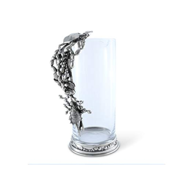 Vagabond House Handcrafted Glass Pitcher with Pewter Handle