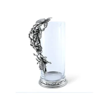 Vagabond House Handcrafted Glass Pitcher with Pewter Handle