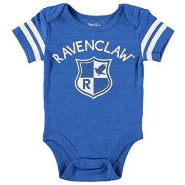 Harry Potter Baby Boys’ Short Sleeve Bodysuit Multipack Gift For Baby Girl or Boy Featuring Four Hogwarts Houses Baby Clothes (4 Pack Multi, 3-6 Months)