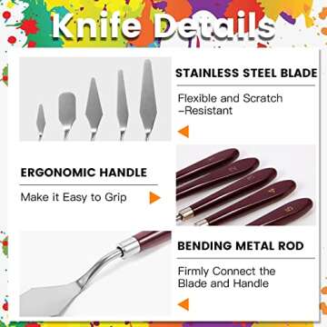 10PCS Stainless Steel Palette Knife Set - Ergonomic & Flexible Artist Knives