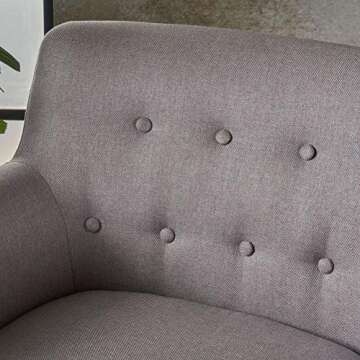 Christopher Knight Home Meena Mid-Century Modern Fabric Club Chair, Light Grey / Natural