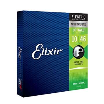 Elixir 19052 Optiweb Electric Guitar Strings Light 10-46 (3 Pack Bundle)