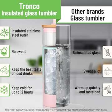 Tronco 20 oz Vacuum Insulated Glass Tumbler - Sweat Free