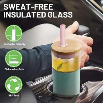 Tronco 20 oz Vacuum Insulated Glass Tumbler - Sweat Free