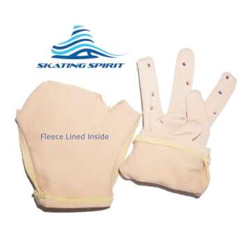 Elegant Figure Skating Gloves with Rhinestone Sparkle