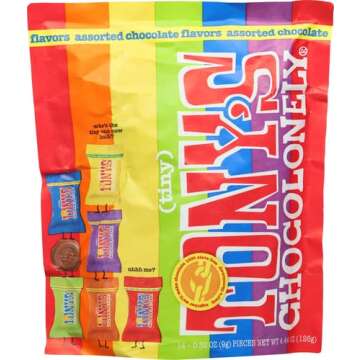 Tony's Chocolonely Assorted Milk Chocolate Pieces - Fairtrade and B Corp Certified, 4.44 OZ (2 Packs...