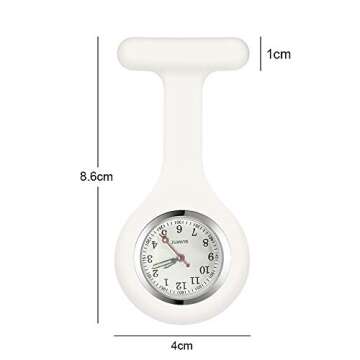 alladaga Set of 3 Nurse Fob Watches, Silicone Doctor Pocket Lapel Clip On Watches Gift (White Pink R...