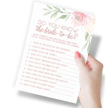 Floral Bridal Shower Game Set - 250 Quality Cards
