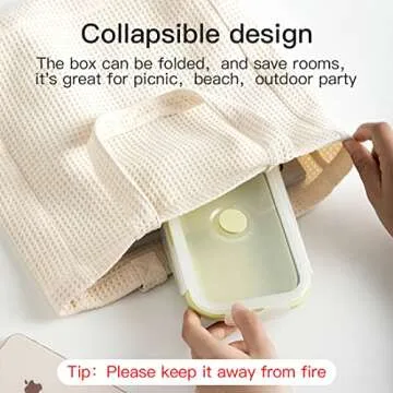 Duoyou Collapsible Silicone Lunch Bento Box, Portable Food Storage Container Outdoor Picnic Box Space Saving, Microwave, Dishwasher and Freezer Safe, 3 Pcs Set (Grey)