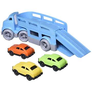 Green Toys Car Carrier, Blue CB - Pretend Play, Motor Skills, Kids Toy Vehicles. No BPA, phthalates,...