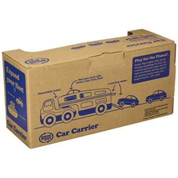 Green Toys Car Carrier, Blue CB - Pretend Play, Motor Skills, Kids Toy Vehicles. No BPA, phthalates, PVC. Dishwasher Safe, Recycled Plastic, Made in USA.