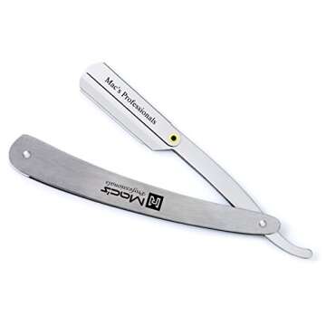 MACS PROFESSIONAL Barber Straight Edge Razor With 100 Derby Blades -Salon Quality-Smooth Shave-Easy Blade Replacement Mechanism- Men's Manual Shaver-Perfect for Pro Barbers and Personal Use-Macs-043B1