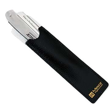 MACS PROFESSIONAL Barber Straight Edge Razor With 100 Derby Blades -Salon Quality-Smooth Shave-Easy Blade Replacement Mechanism- Men's Manual Shaver-Perfect for Pro Barbers and Personal Use-Macs-043B1
