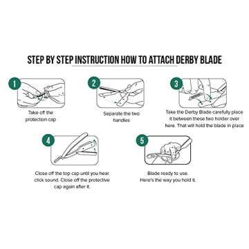 MACS PROFESSIONAL Barber Straight Edge Razor With 100 Derby Blades -Salon Quality-Smooth Shave-Easy Blade Replacement Mechanism- Men's Manual Shaver-Perfect for Pro Barbers and Personal Use-Macs-043B1