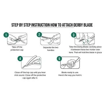 MACS PROFESSIONAL Barber Straight Edge Razor With 100 Derby Blades -Salon Quality-Smooth Shave-Easy Blade Replacement Mechanism- Men's Manual Shaver-Perfect for Pro Barbers and Personal Use-Macs-043B1