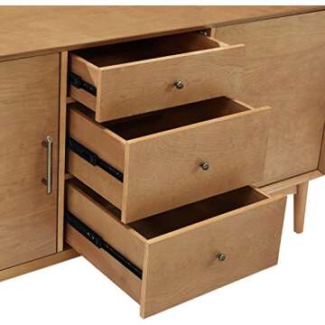 Crosley Furniture Landon Mid Century Sideboard Buffet Cabinet with Storage, Acorn