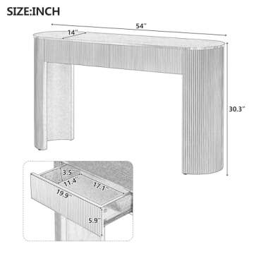 Elegant Fluted Design Console Table for Entryway