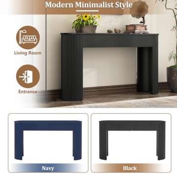 Elegant Fluted Design Console Table for Entryway