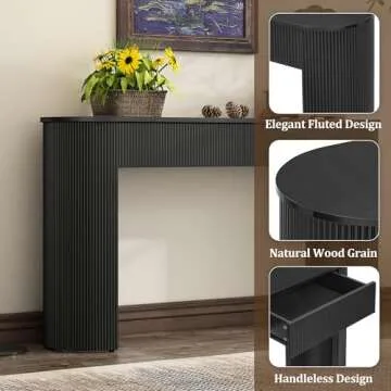 Elegant Fluted Design Console Table for Entryway
