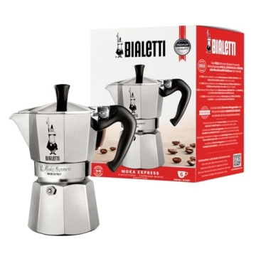Bialetti Moka Express 6 Cup Stovetop Coffee Maker - Italian Elegance in Silver
