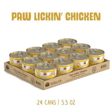 Weruva Classic Cat Food, Paw Lickin’ Chicken with Chicken Breast in Gravy, 5.5oz Can (Pack of 24)