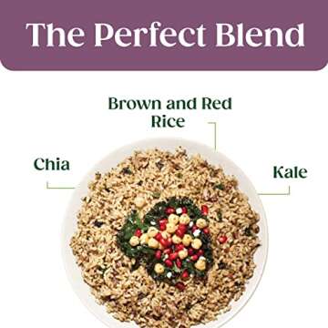 SEEDS OF CHANGE Certified Organic Brown & Red Rice with Chia & Kale, Organic Food, 8.5 OZ Pouch (Pack of 12)