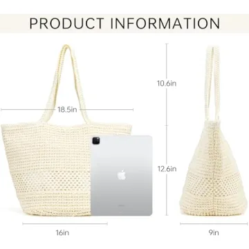 Kiss Sea Large Beach Straw Purse for Summer Adventures