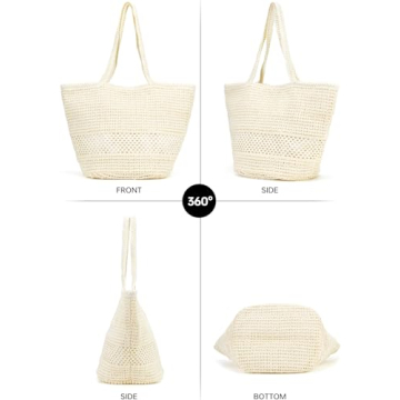 Kiss Sea Large Beach Straw Purse for Summer Adventures