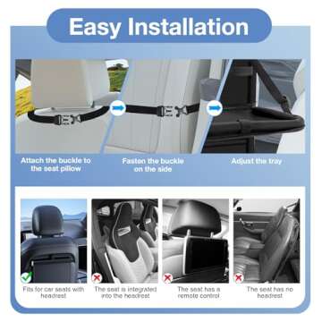 Oneyus Car Backseat Organizer with table Tray, 9 Storage Pockets Backseat Car Organizer with Tablet Holder, Back seat Organizer for Kids Road Trip Essentials Travel (1Pack)