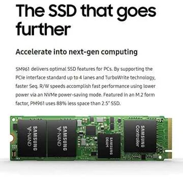 Samsung 1TB PM961 Single Sided 80mm (2280/2280SS) M.2 PCI Express 3.0 x4 (PCIe Gen3 x4) OEM NVMe SSD - MZVLW1T0HMLH