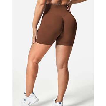 YEOREO Women Seamless Scrunch Workout Shorts High Waisted Booty Lifting Gym Yoga Shorts Clay M
