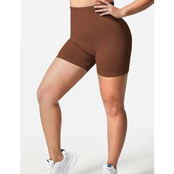 YEOREO Women Seamless Scrunch Workout Shorts High Waisted Booty Lifting Gym Yoga Shorts Clay M