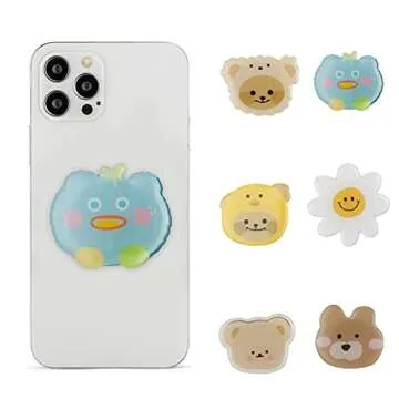Cute Cartoon Smile Daisy Phone Grip for Easy Phone Use