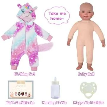 BABESIDE 17inch Realistic Soft Body Baby Doll