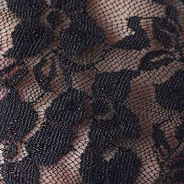 Asooll 1920s Lace Satin Gloves Opera Stretchy Costume Halloween Gloves Fashion Prom Cosplay Party Rave Elbow Gloves for Women and Girls (Black)