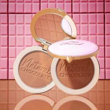 Too Faced Chocolate Soleil Natural Chocolate Bronzer | Sheer-to-Medium Coverage| Glow, 0.31 Ounce, Caramel Cocoa