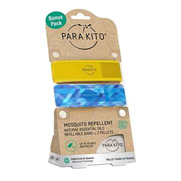 PARA'KITO Mosquito Repellent Pack - 2 Wristbands | 2 Refills (Yellow + Deep Blue)