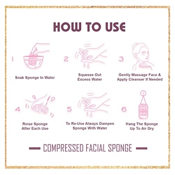 Natural Compressed Facial Sponges for Makeup Removal & Exfoliation