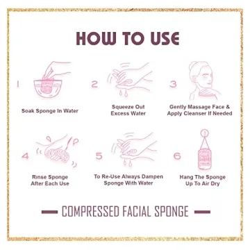 Natural Compressed Facial Sponges for Makeup Removal & Exfoliation