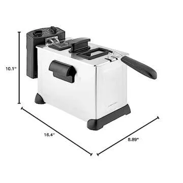 Oster Professional Steel Deep Fryer with 15-Cup Capacity