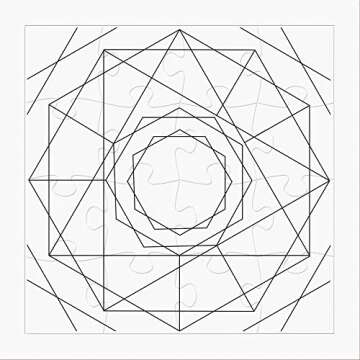 BIC Geo-Fun Color Your Own Puzzle Activity Kit, 36-Count, Assorted Pens and Colored Pencils Included